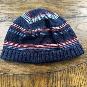 Janie and Jack Boys Knit Hat Blue Red Stripe